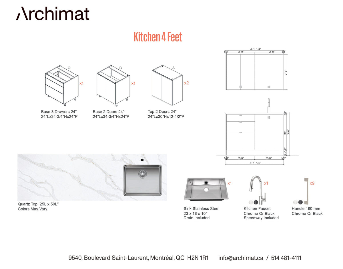 Kitchen 4 feet - 5 Colors.