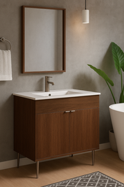 Vanité 30 po. Suspendu 2 portes cannelle chaude avec comptoir 