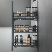 Galaxy narrow pull-out 8" 3 shelves, anthracite.