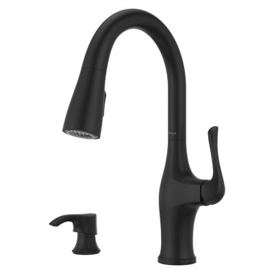 1-Handle Pull-Down Kitchen Faucet With Soap Dispenser