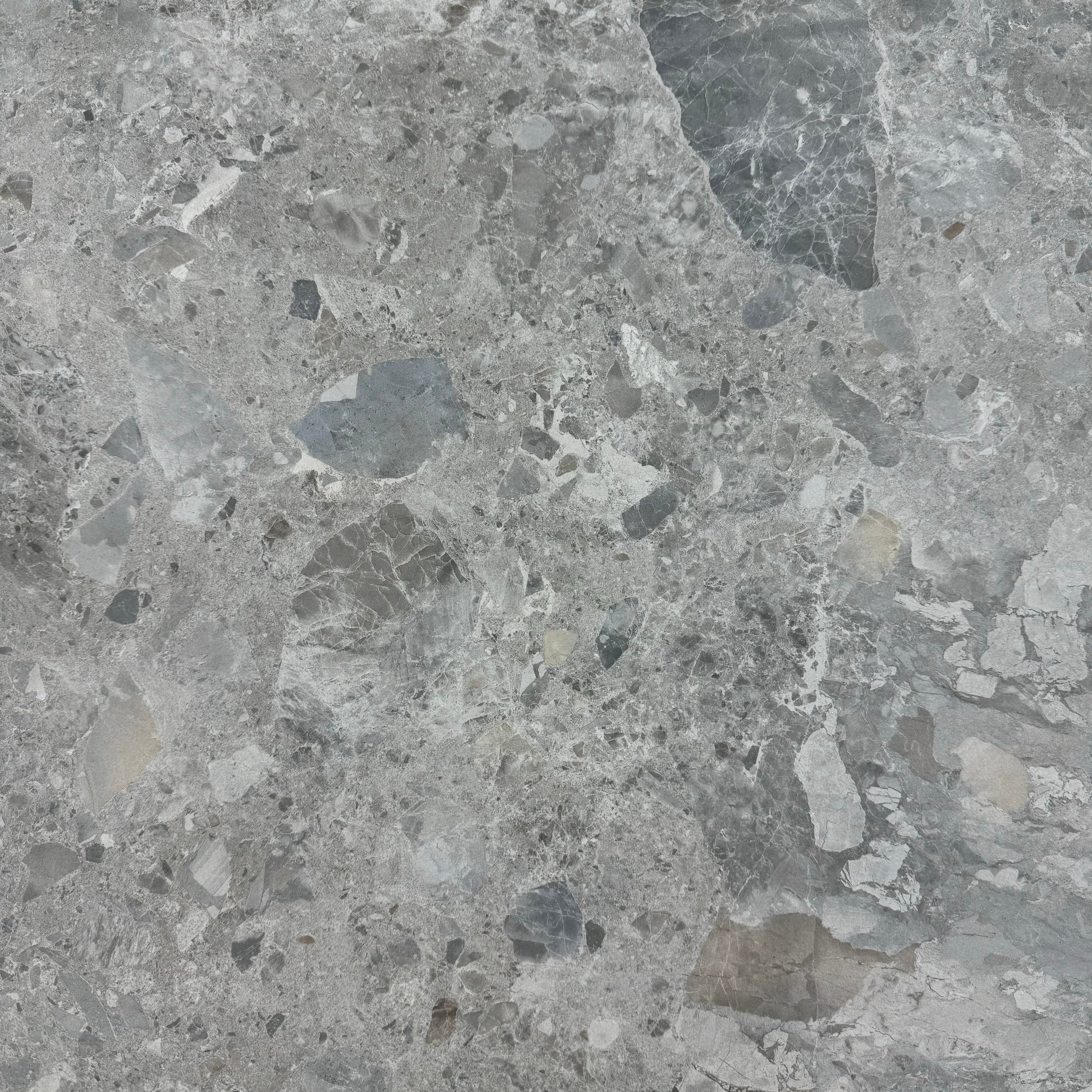 Carreaux de céramique imitation pierre, gris clair moyen, 61 x 61 cm (24 x 24 po), boîte de 1,44 m² (15,50 pi²).