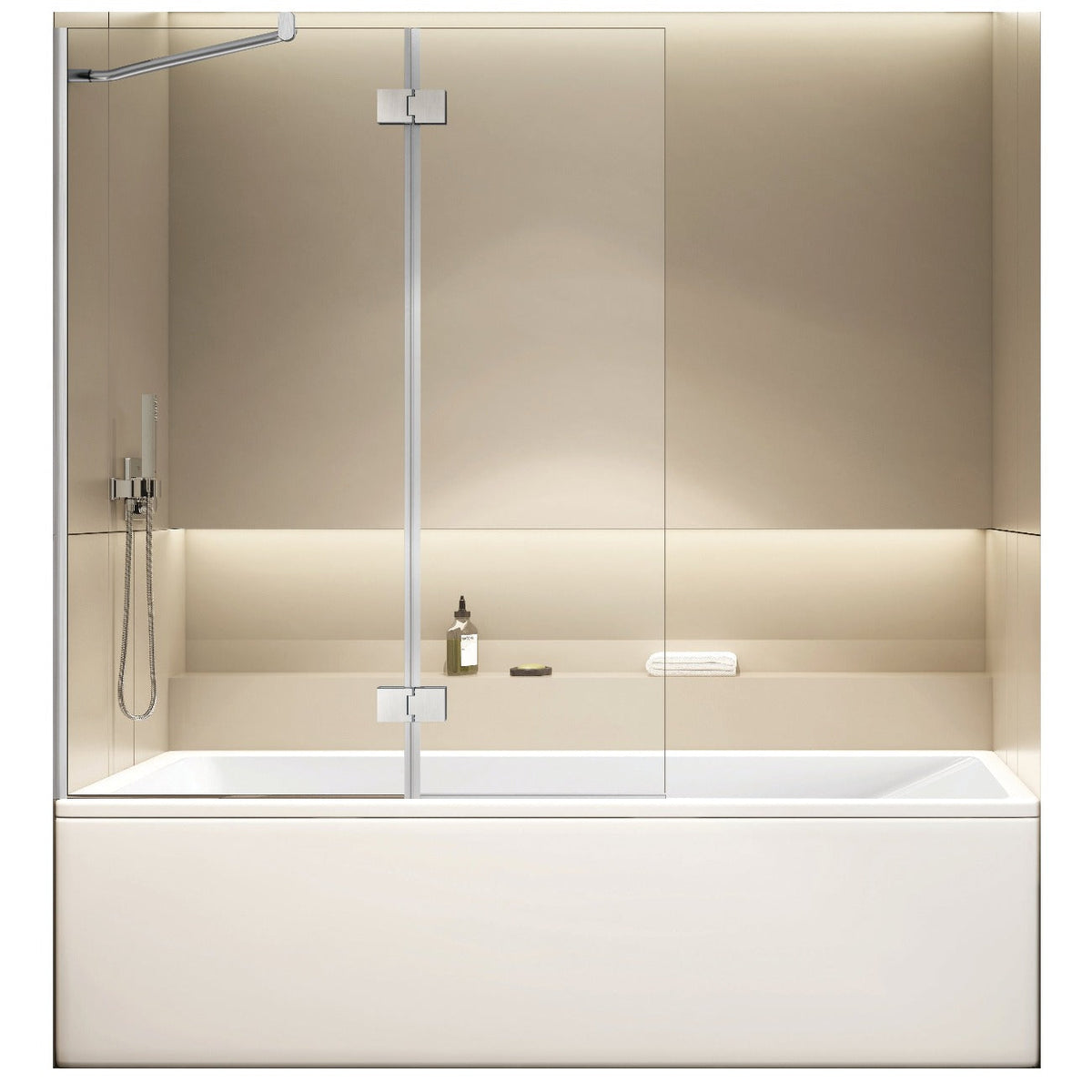 Shower Screen Bathtub W40 x H57 in.(1016 x 1448 mm) - GL15-03.