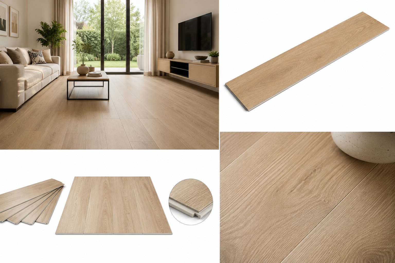 Vinyl Flooring click 6 mm, Collection, available in 1 size, 2 colors and 1 finish.