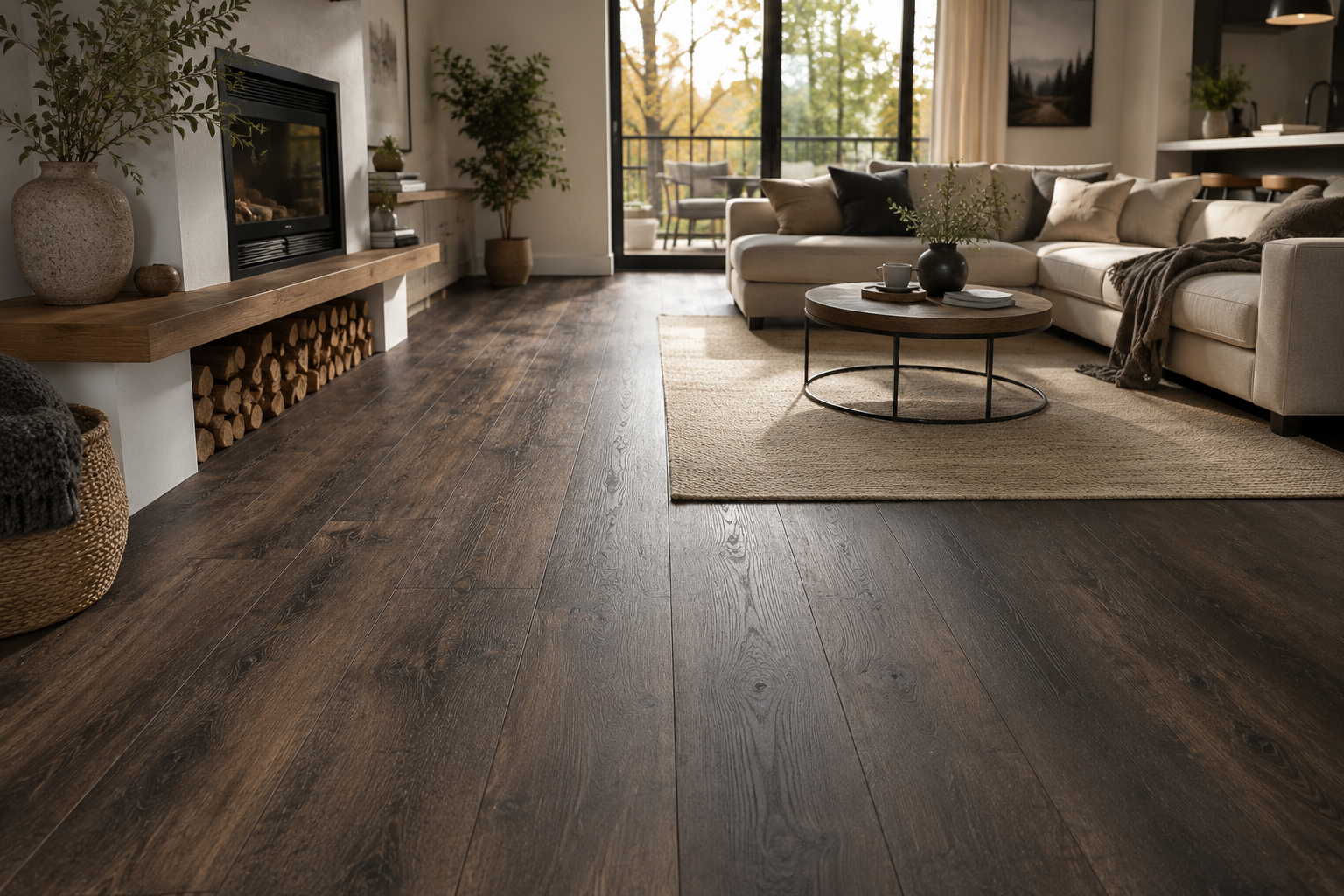 Laminate Flooring Collection 8x48 in 14mm 4 Colors 8x48 in Distressed Volcano