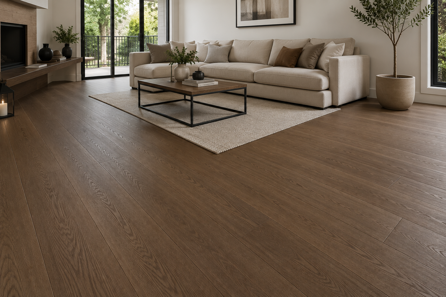 Vinyl Flooring 7mm Timbered Hickory Membrane Included