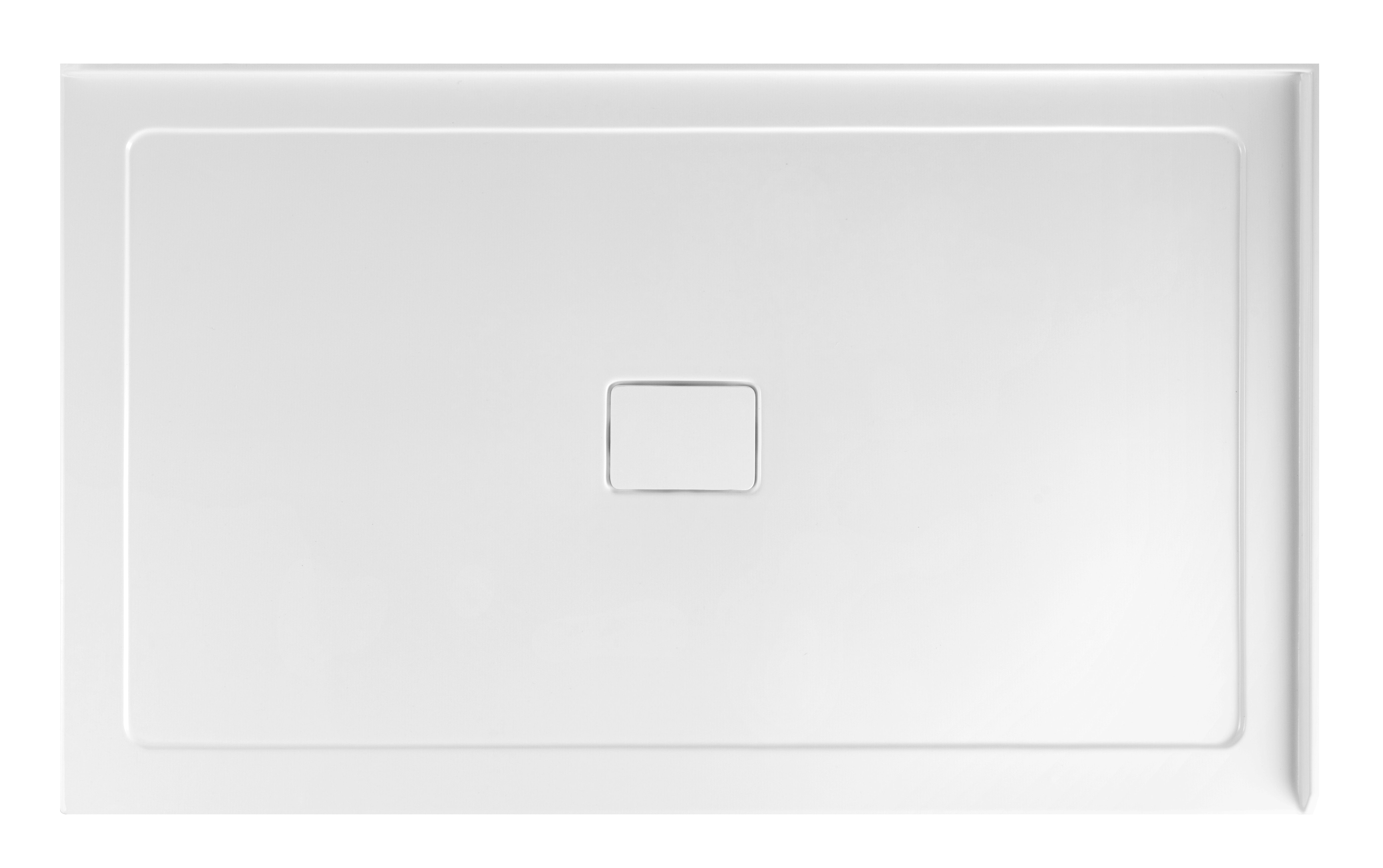 Base de douche rectangulaire à 2 murs, drain central, à droite du mur, 60 x 32 x 3 po