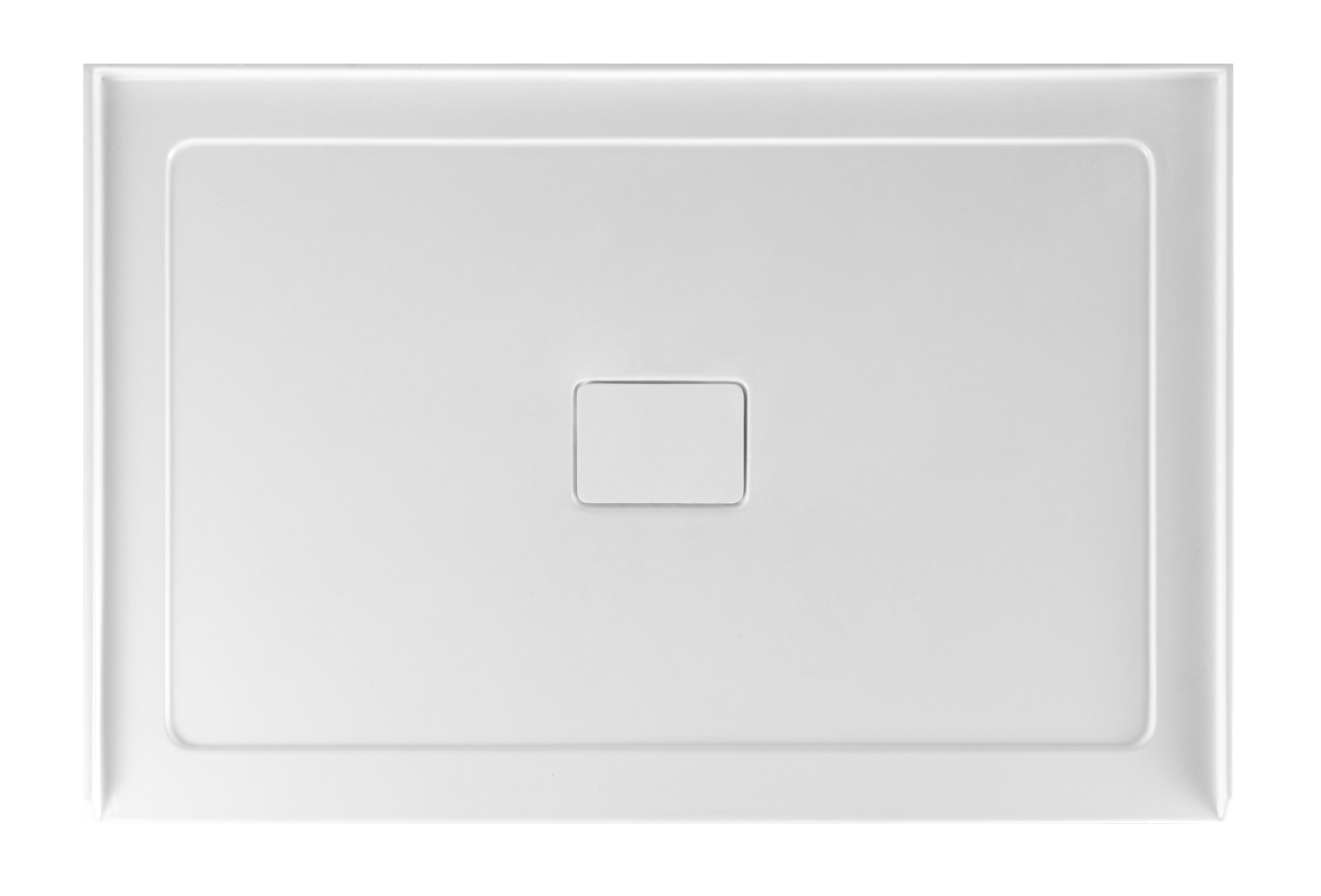 Base de douche rectangulaire à 3 murs avec drain central 60 x 32 x 3 po