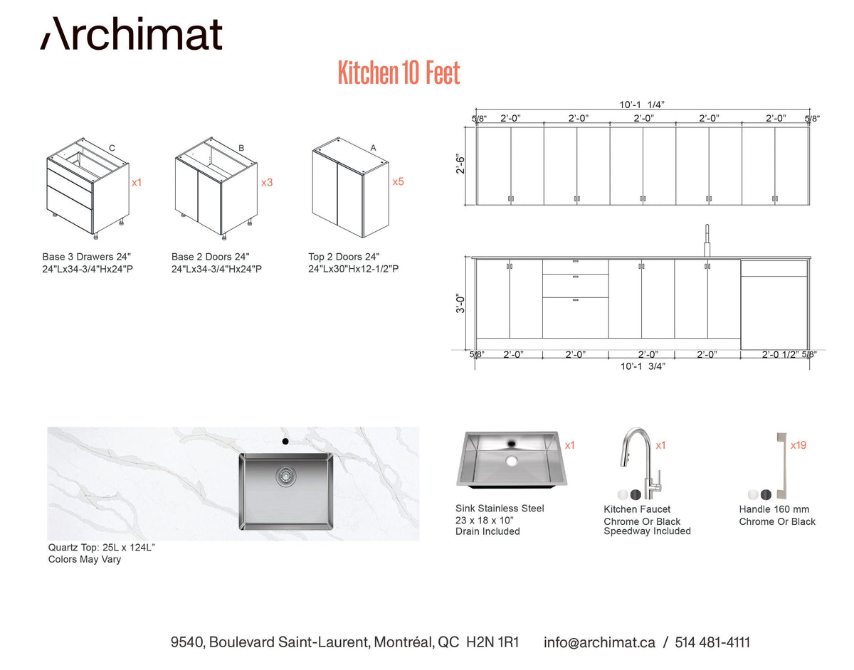 kitchen 10 Feet - 5 Colors.