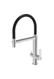 18'' Kitchen Pull Down Faucet Crystal Brush & Black Filtered Water.