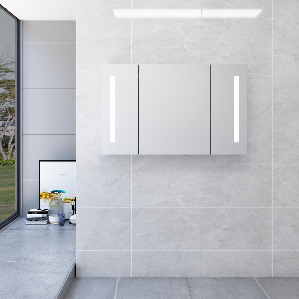 LED Mirror 3 Doors Medicine Cabinet 48x30x5.9 in