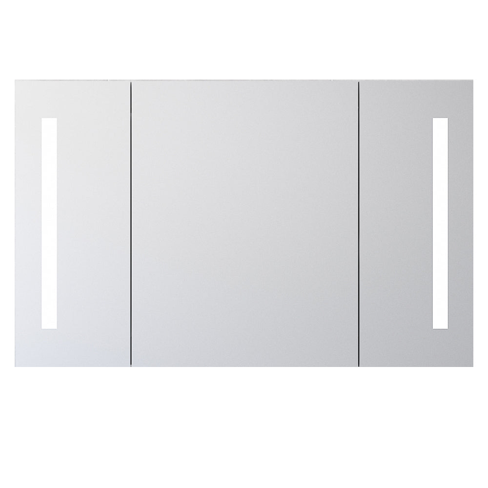 Medicine Cabinet with 3 Doors & LED Mirror 48x30x5.9 in