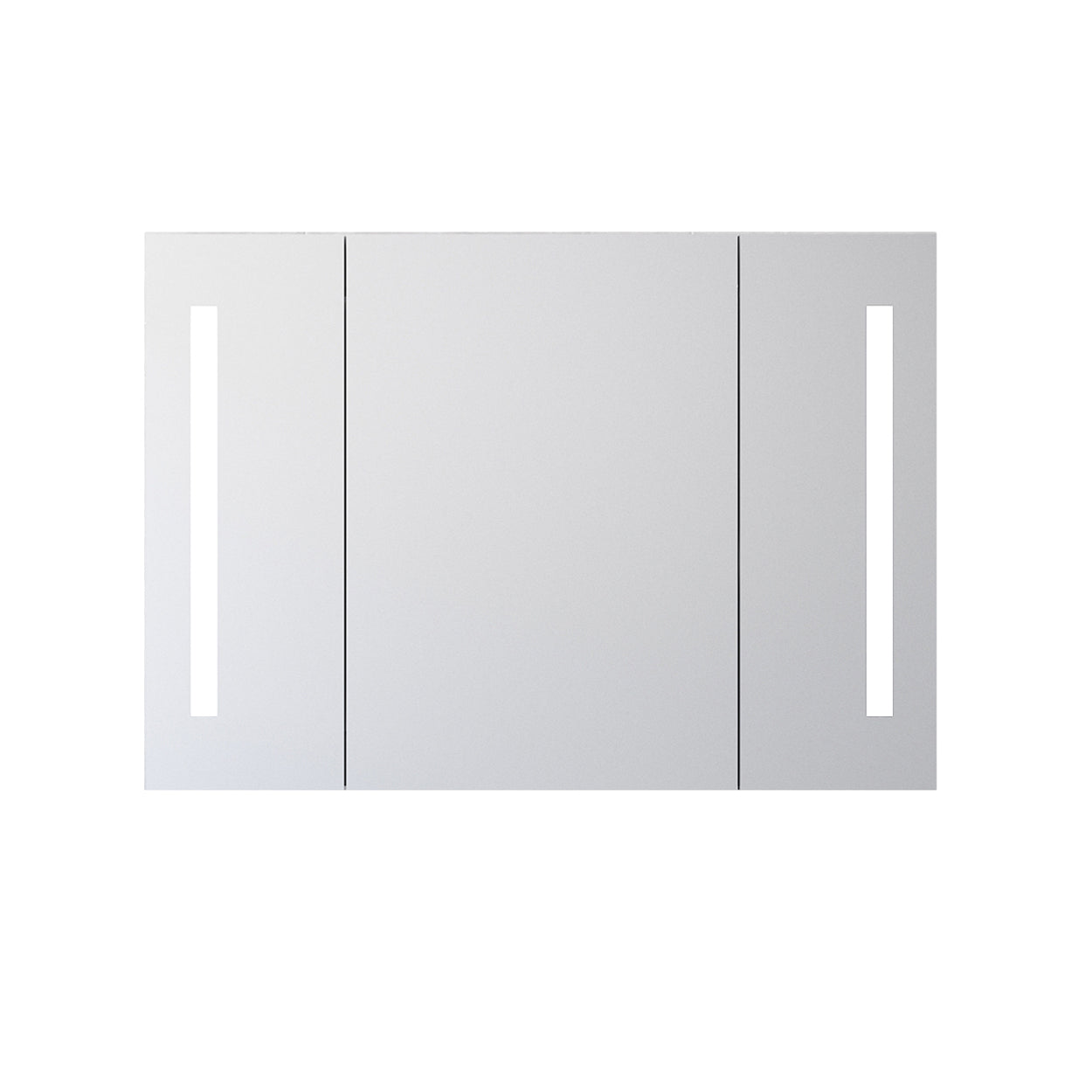 Medicine Cabinet with 3 Doors & LED Mirror 48x30x5.9 in
