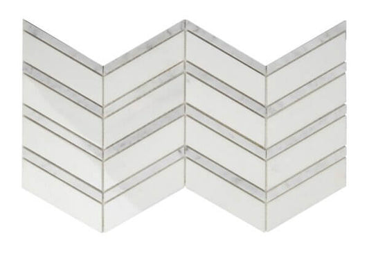 8,5X16 Roma Bianco Chevron .94 SF/Pièce