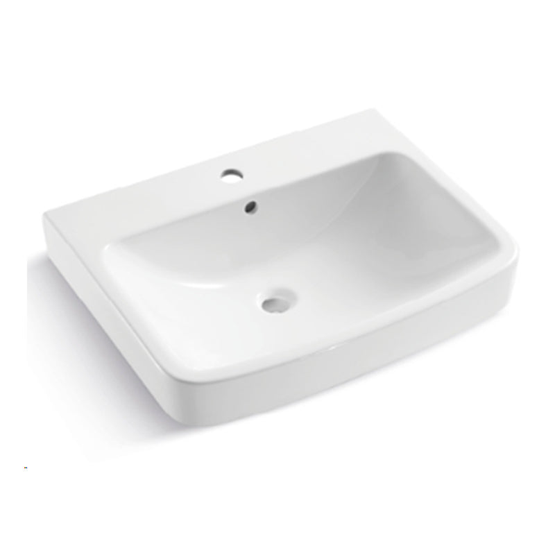 Lavabo vasque en céramique à encastrer pour salle de bain 24 x 18-3/4 x 7-7/8 po MJ-287B