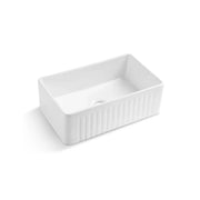 Kitchen Sink Single Bowl Farmhouse Apron Front Ceramic White 30-1/8x18x10 in