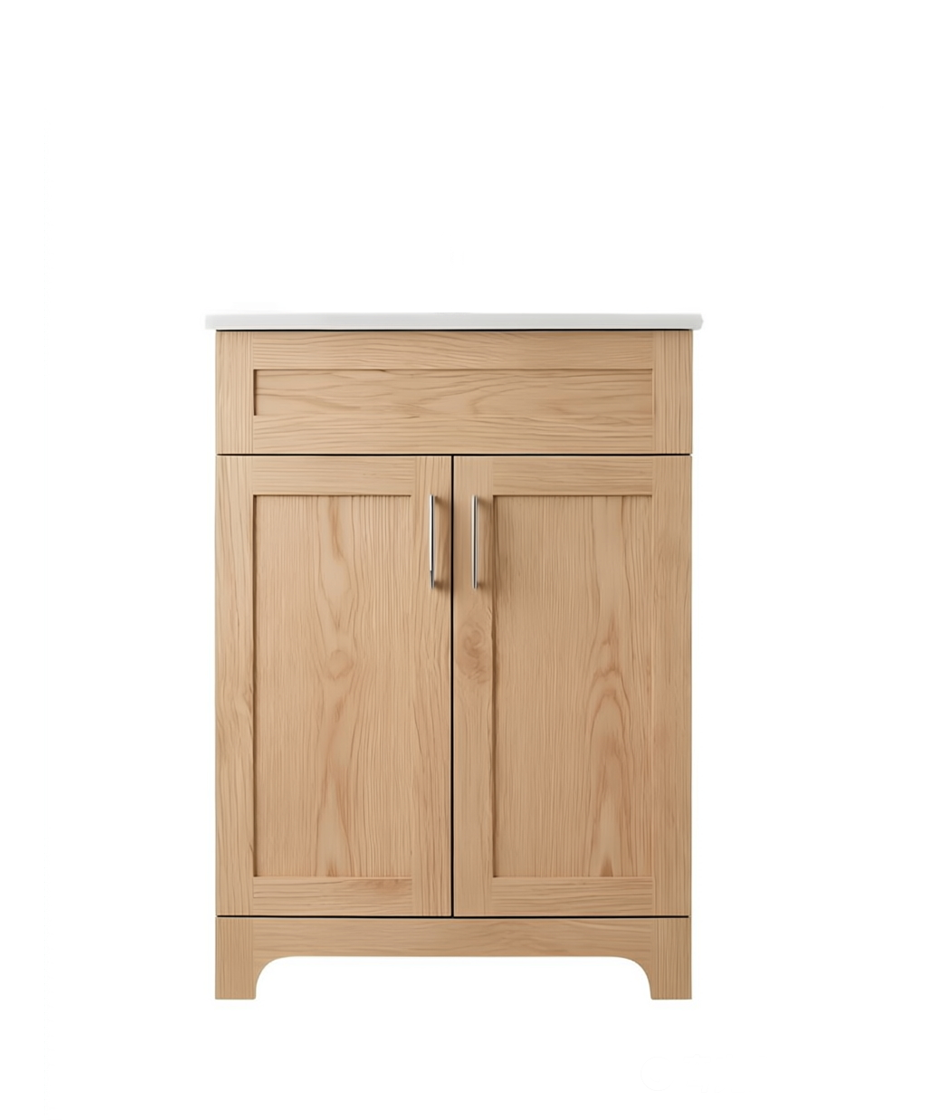 Vanity 24 in 2 Doors With Countertop 3 Colors Natural