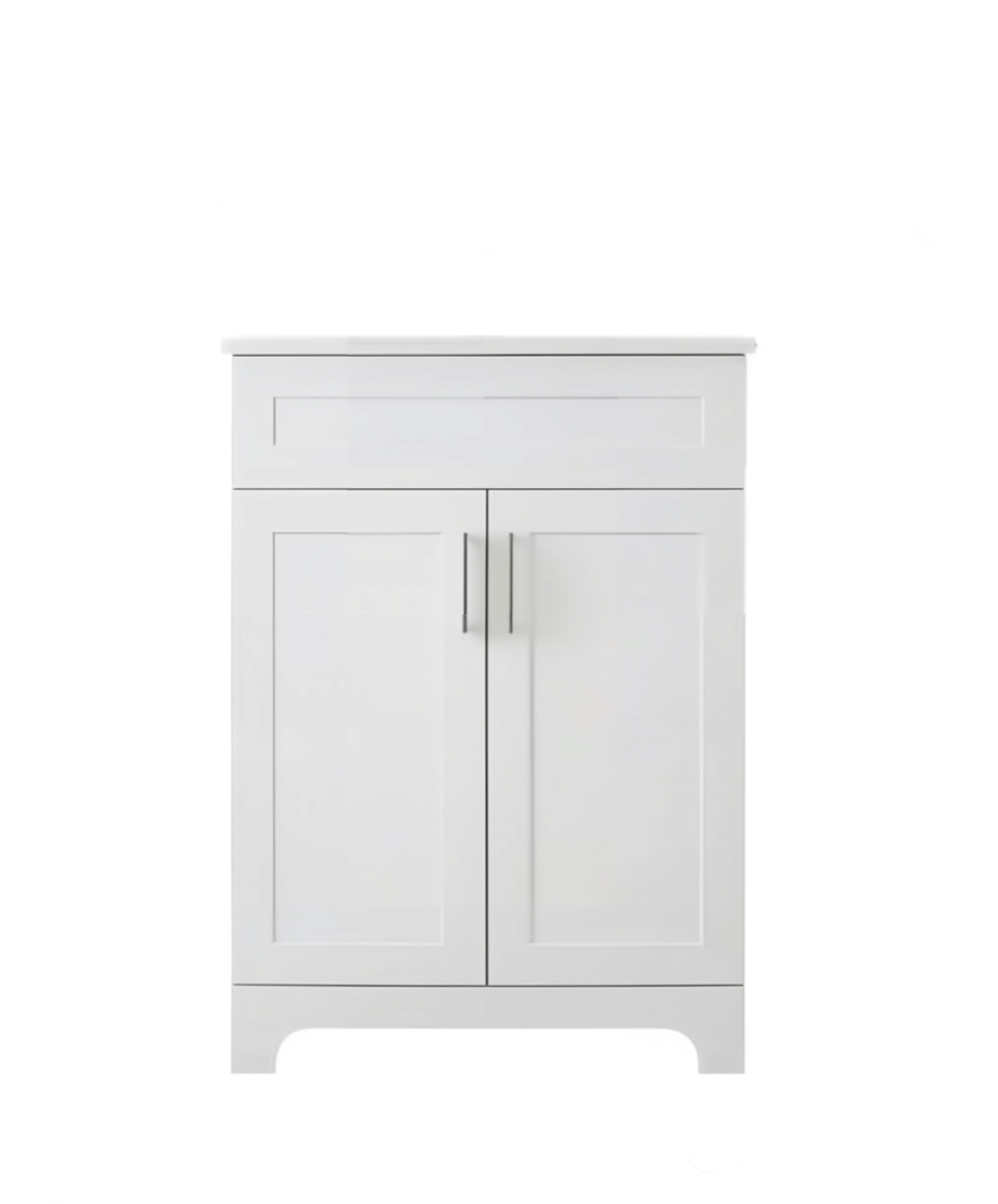Vanity 24 in 2 Doors With Countertop 3 Colors White