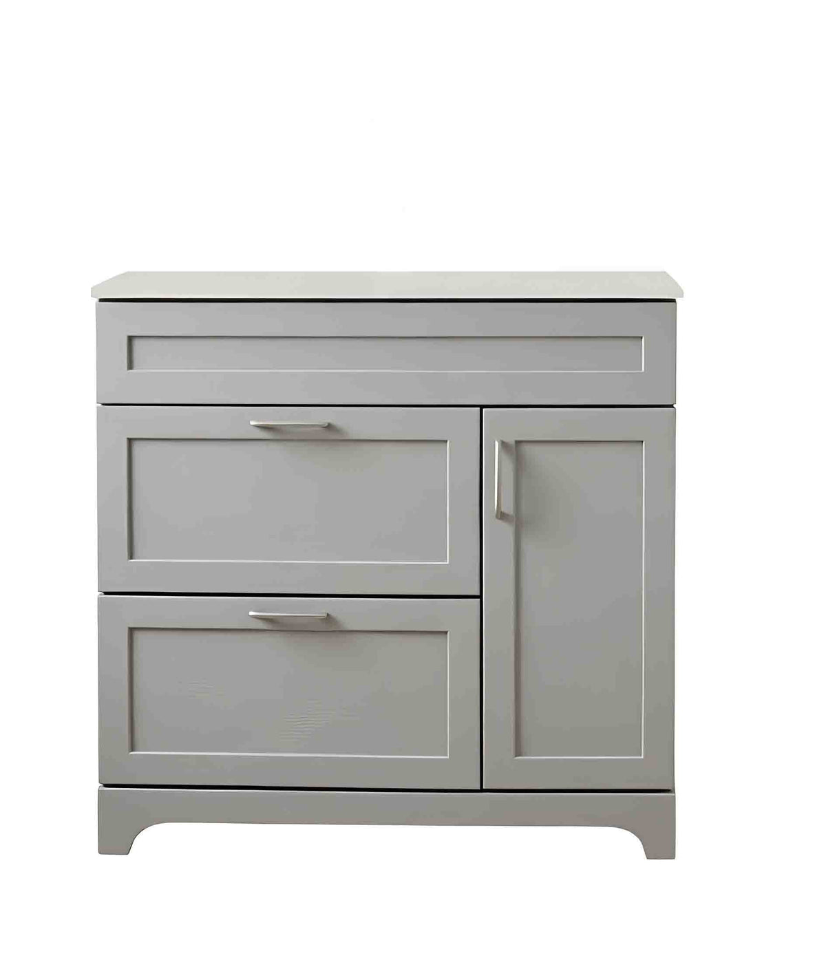 Vanity 36 in 2 Drawers 1 Door With Countertop 3 Colors Grey
