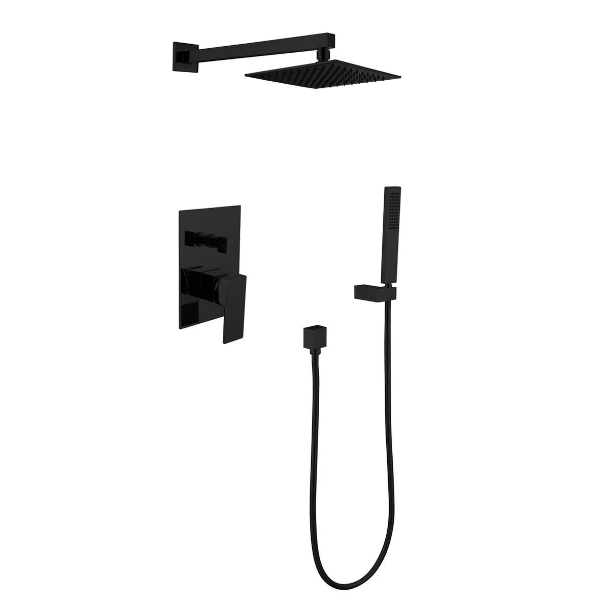Single Handle Faucet Showerhead with Hand Shower Matte Blac.