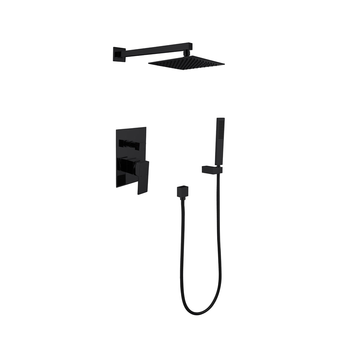 Single Handle Faucet Showerhead with Hand Shower Matte Black