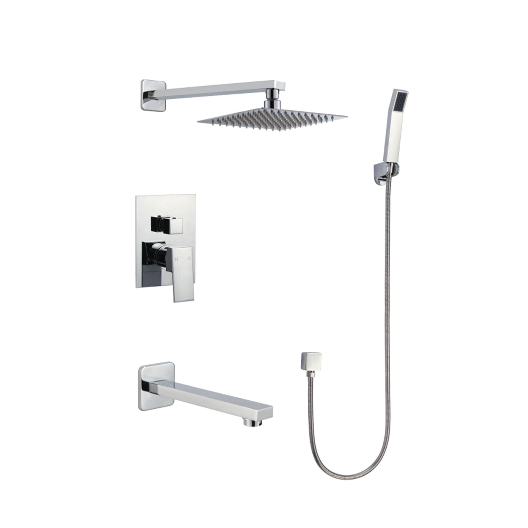Single Handle Bath Faucet With Showerhead & Hand Shower