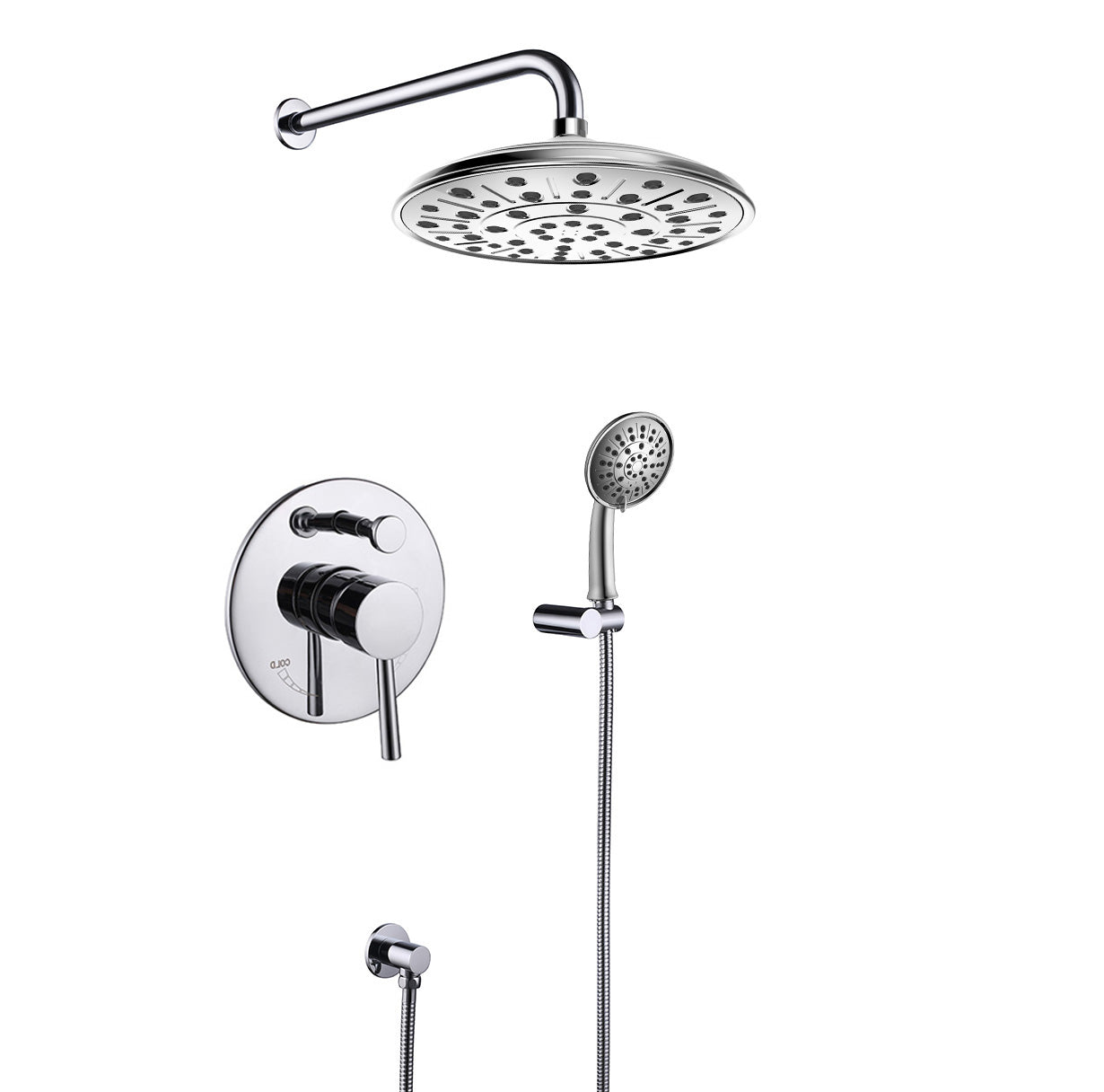 Single Handle Faucet Showerhead with Hand Shower Brushed Nickel