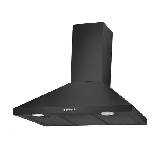 Hotte de cuisinière noire mate Débit d'air 450CFM