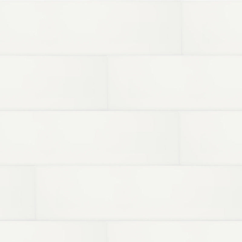 Carreaux de céramique Soho Canvas Blanc Poli 4x16 po Boîte de 10,76 pi²