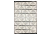 Tapis carré 306x306mm Blanc brillant contour argenté