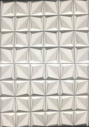 Tapis carré 306x306mm Blanc brillant contour argenté