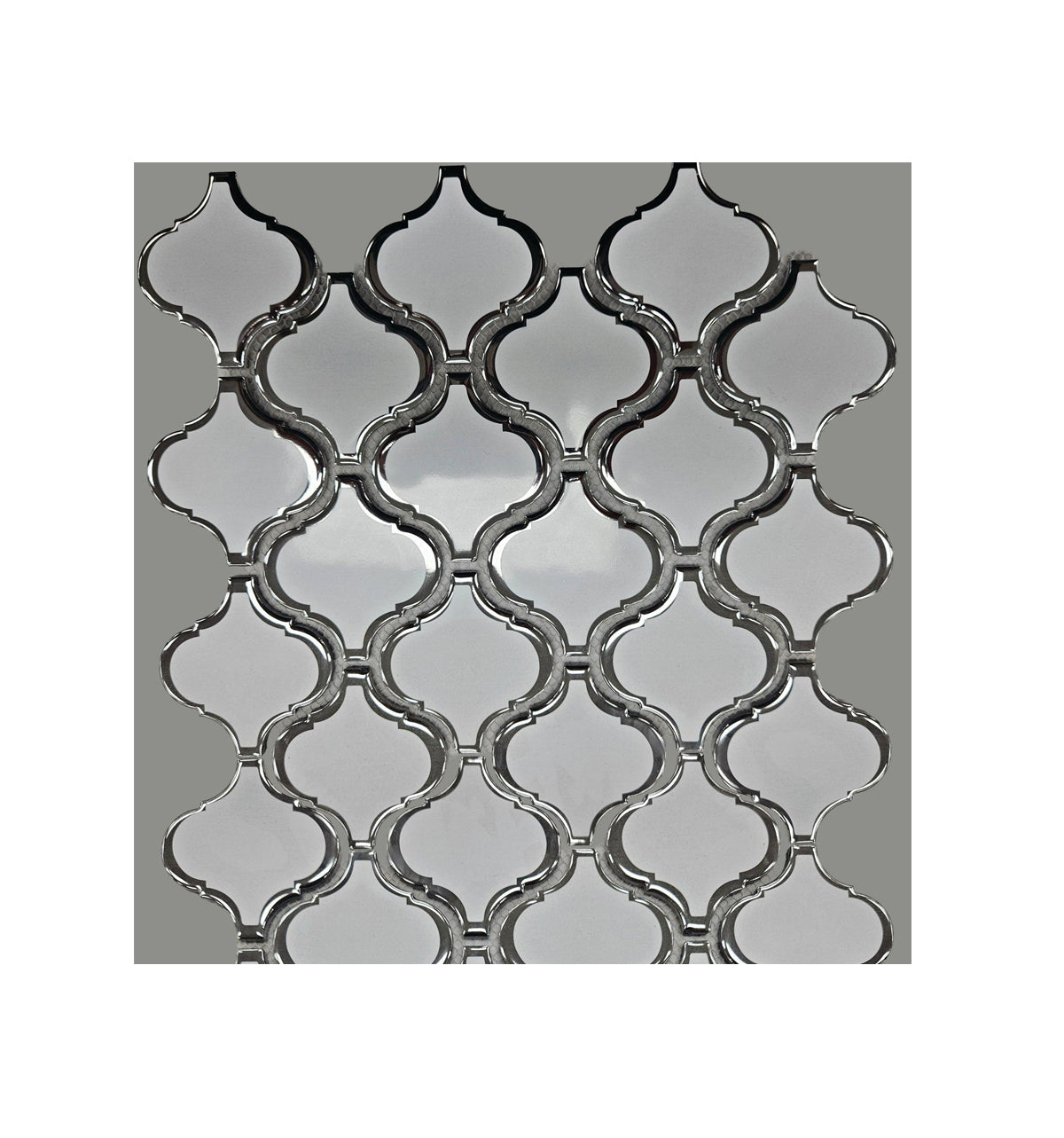 Genie Lamps Mat White Glossy Silver Outline 246x280mm 10x11 in