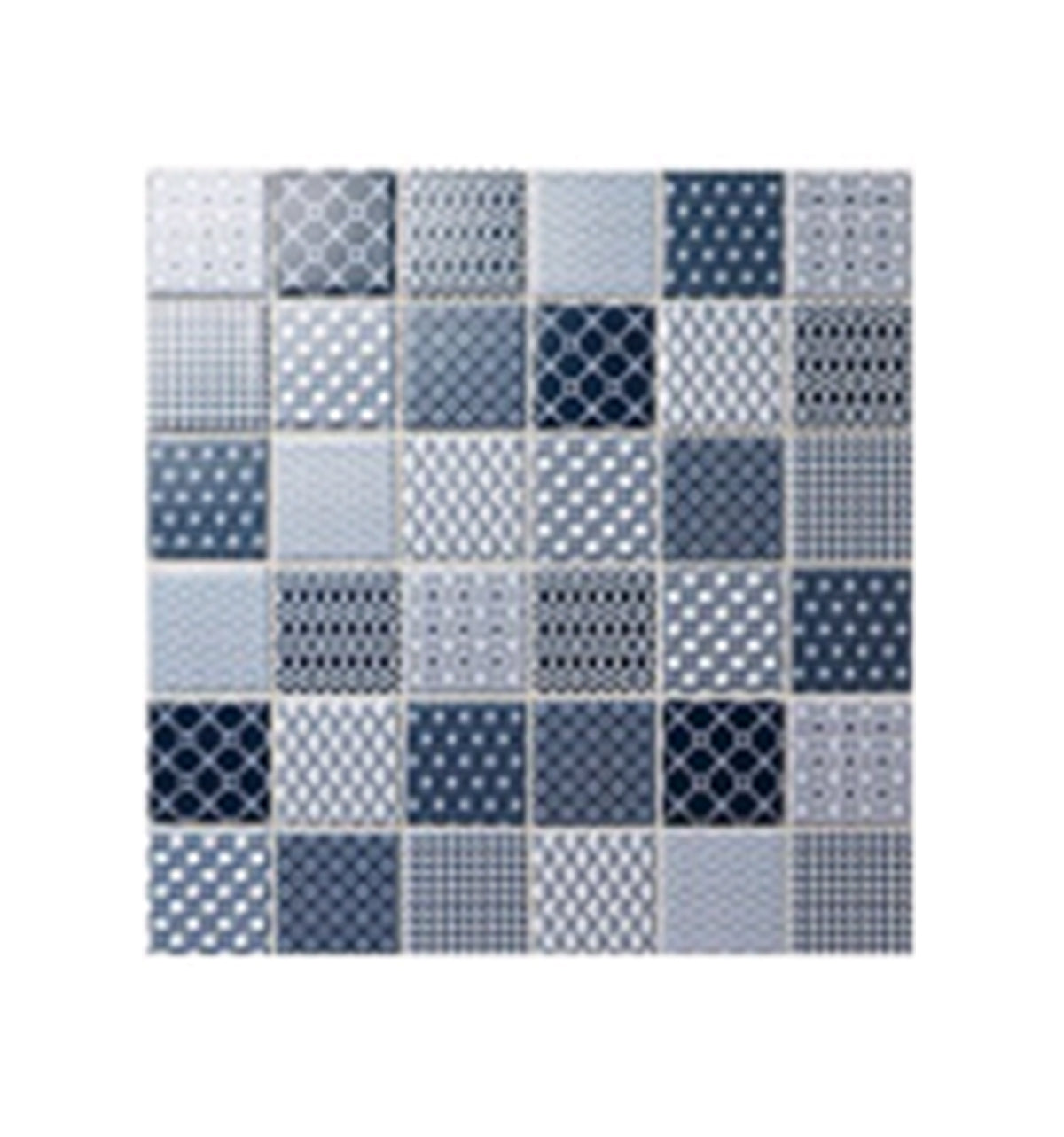 306x306mm Patterned Squres Tones of Blue Glossy