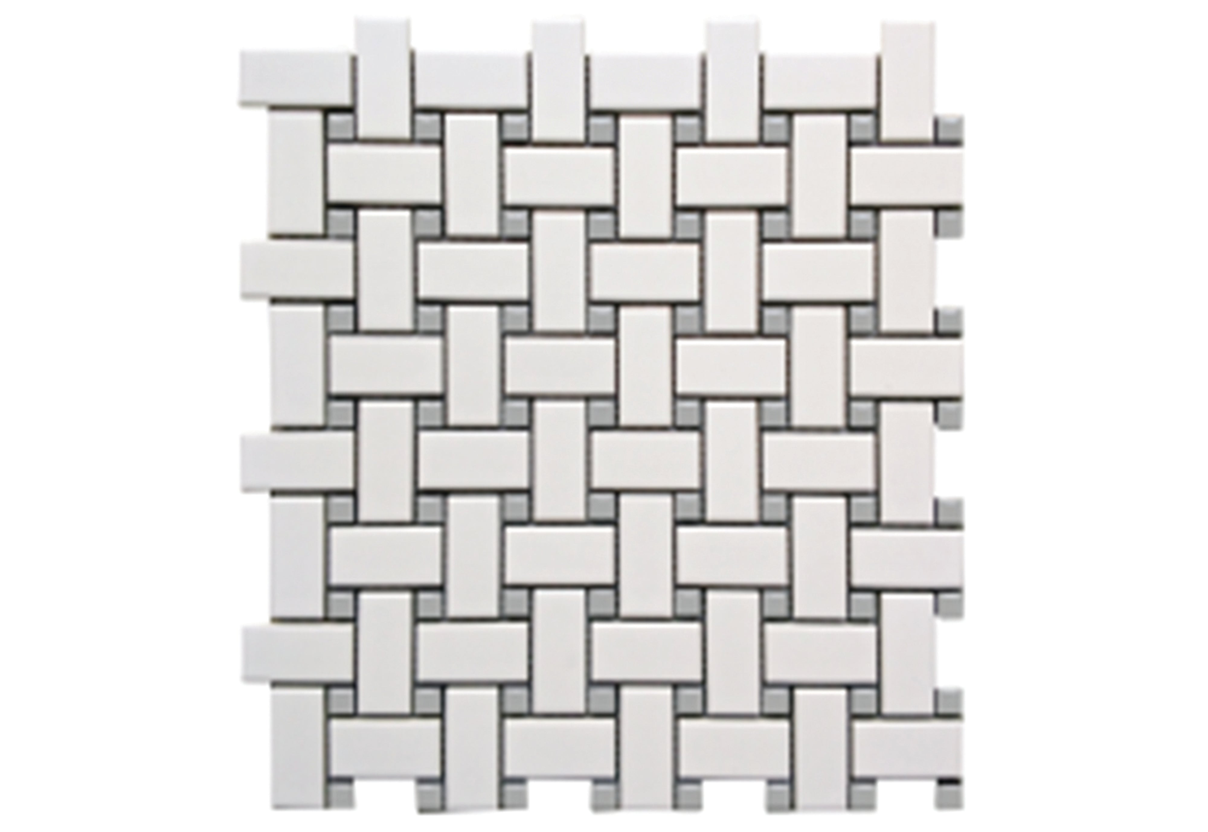 Ceramic Braided Tile Matte White/Glossy Grey 12x12 in 20.16 PC Box