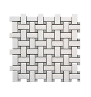 Ceramic Braided Tile Matte White/Glossy Grey 12x12 in 20.16 PC Box