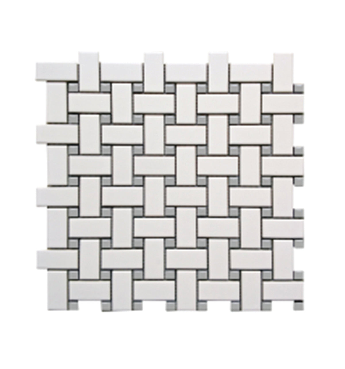 Ceramic Braided Tile Matte White/Glossy Grey 12x12 in 20.16 PC Box