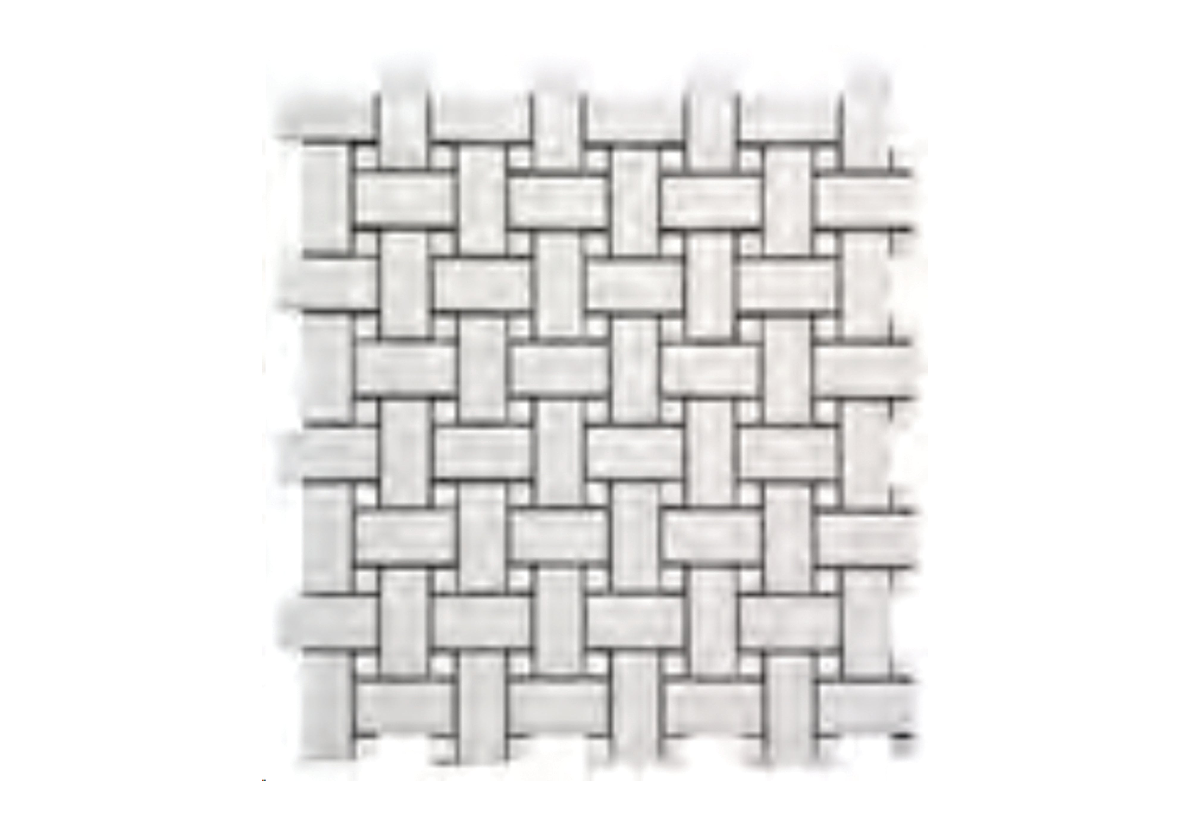 Carreaux de céramique à motif vannerie, blanc mat/gris brillant, 30,5 x 30,5 cm, boîte de 20,16 pièces