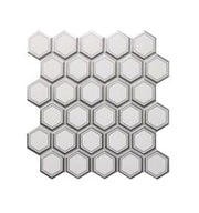 271x281mm Hexagone White Mat 2 Silver Outline 10.5x11 in