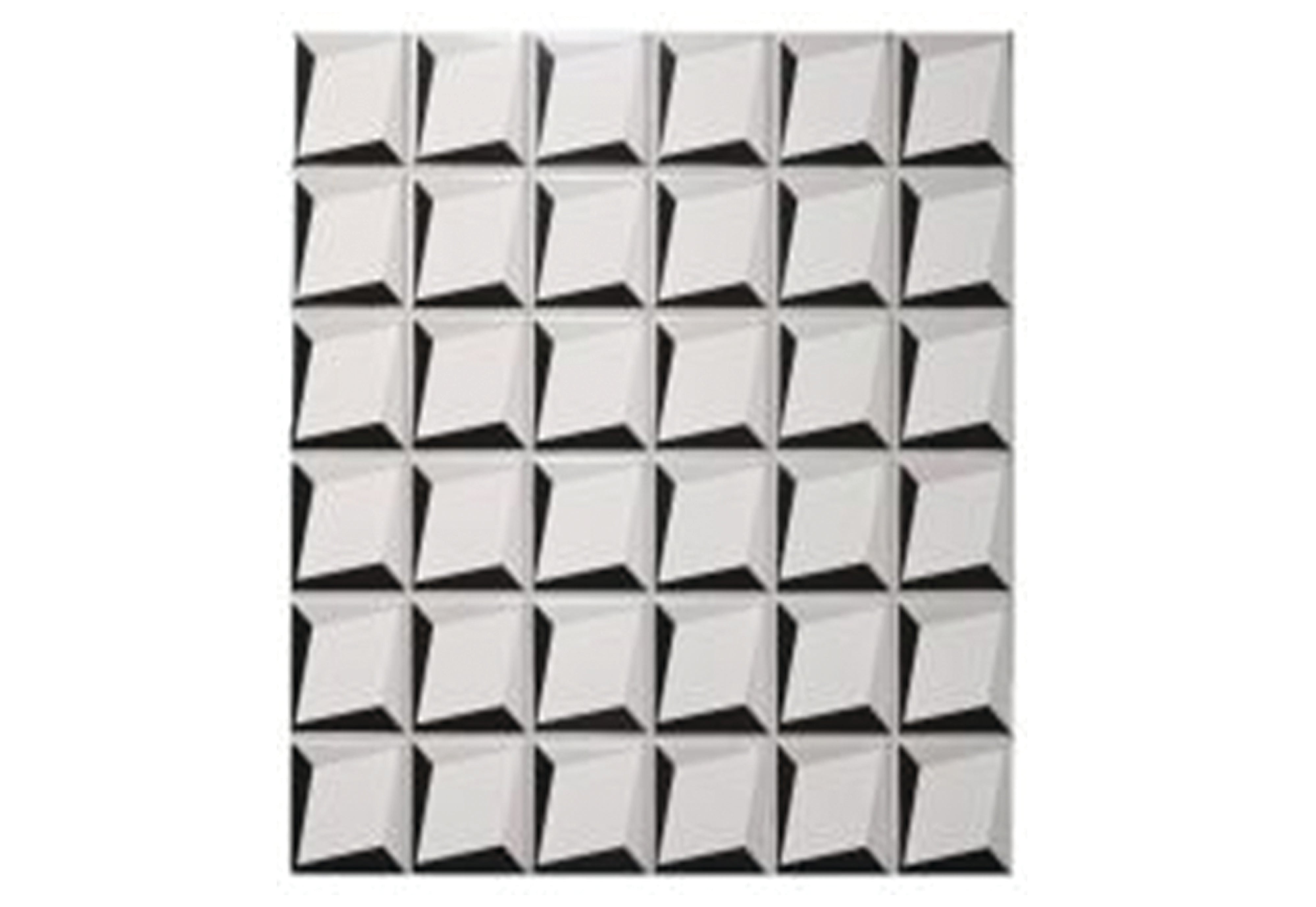 306x306mm Square Mat White Glossy Silver Outline