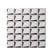 306x306mm Square Mat White Glossy Silver Outline 12x12 in