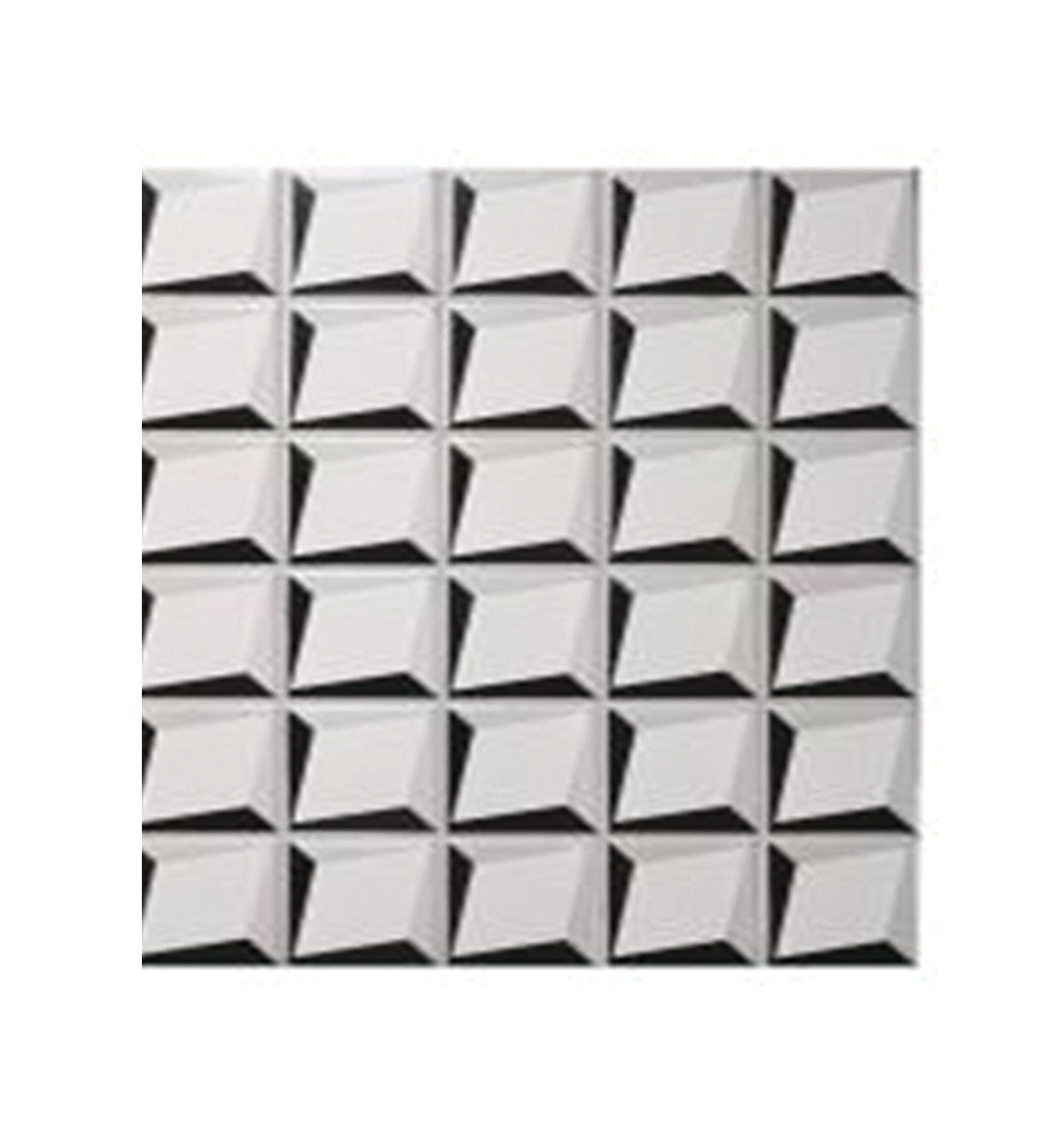 306x306mm Square Mat White Glossy Silver Outline 12x12 in