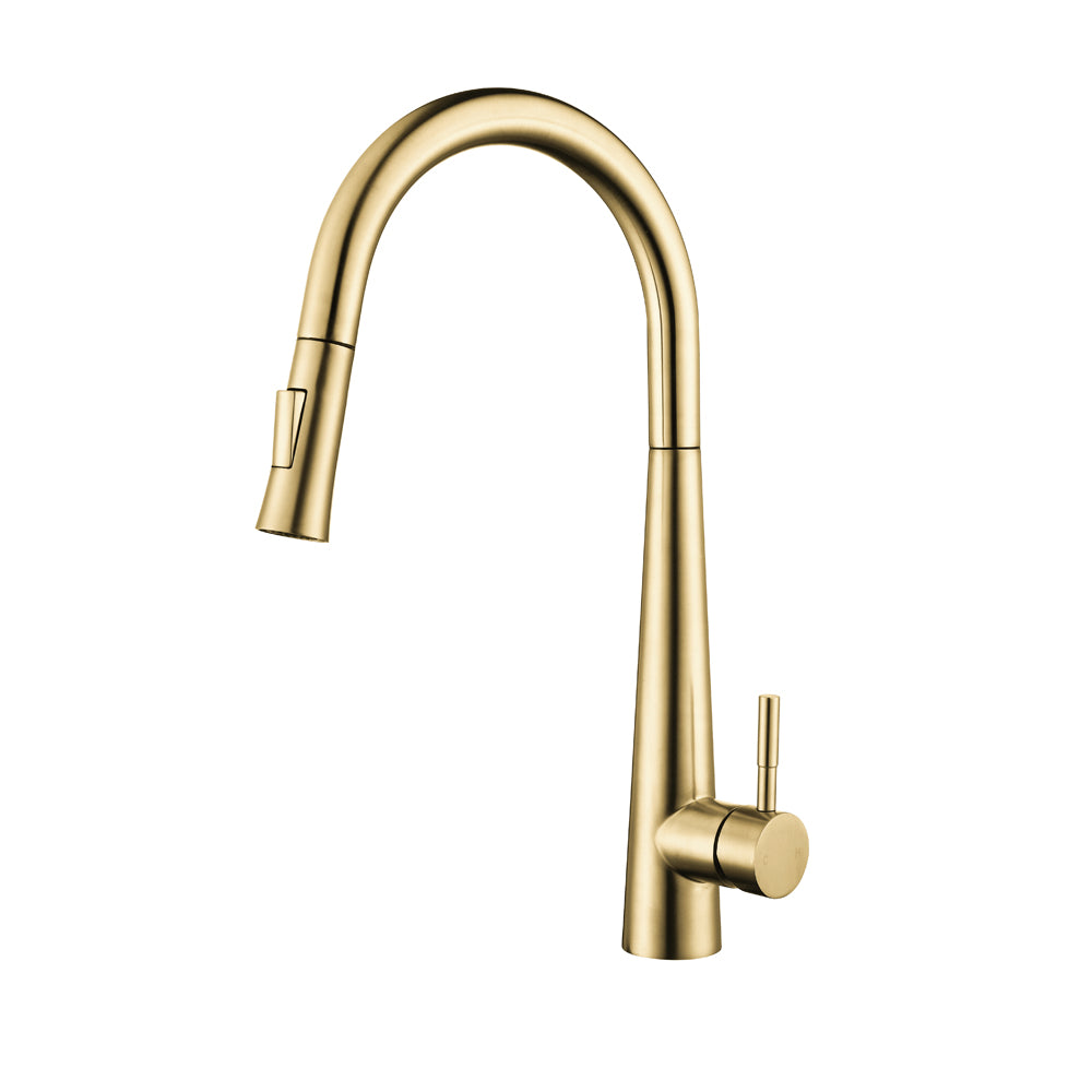 Pull Down Kitchen Faucet Brushed Gold