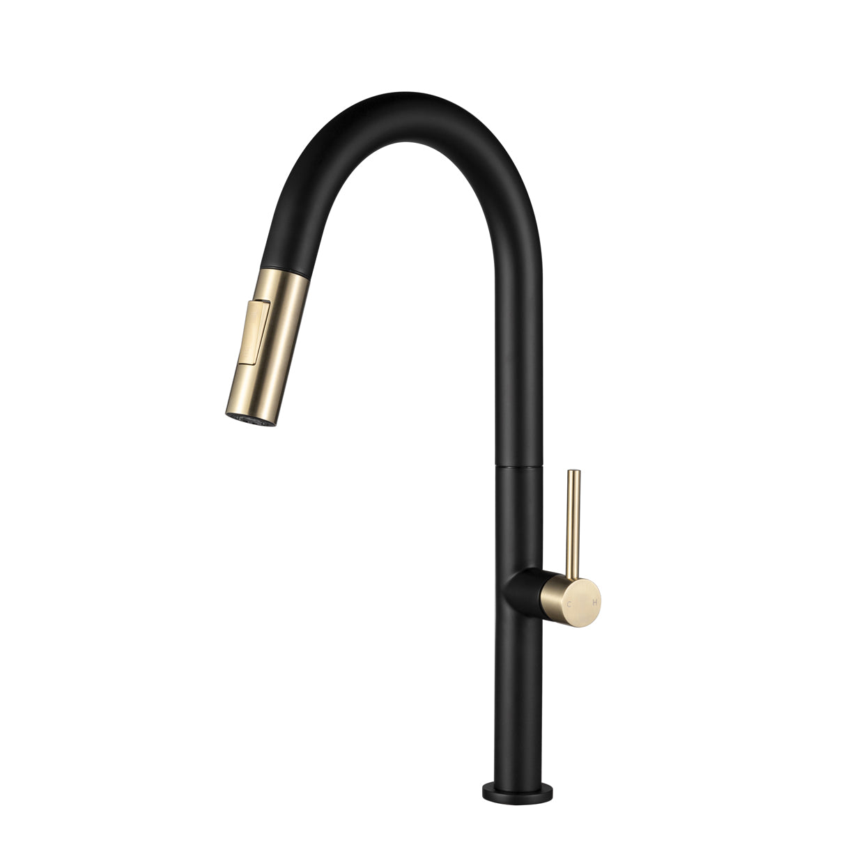 Pull Down Kitchen Faucet Brushed Gold/Black