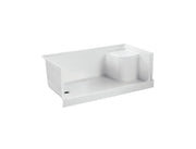 Shower base with seat  rectangle Left Drain 60x32x21 in