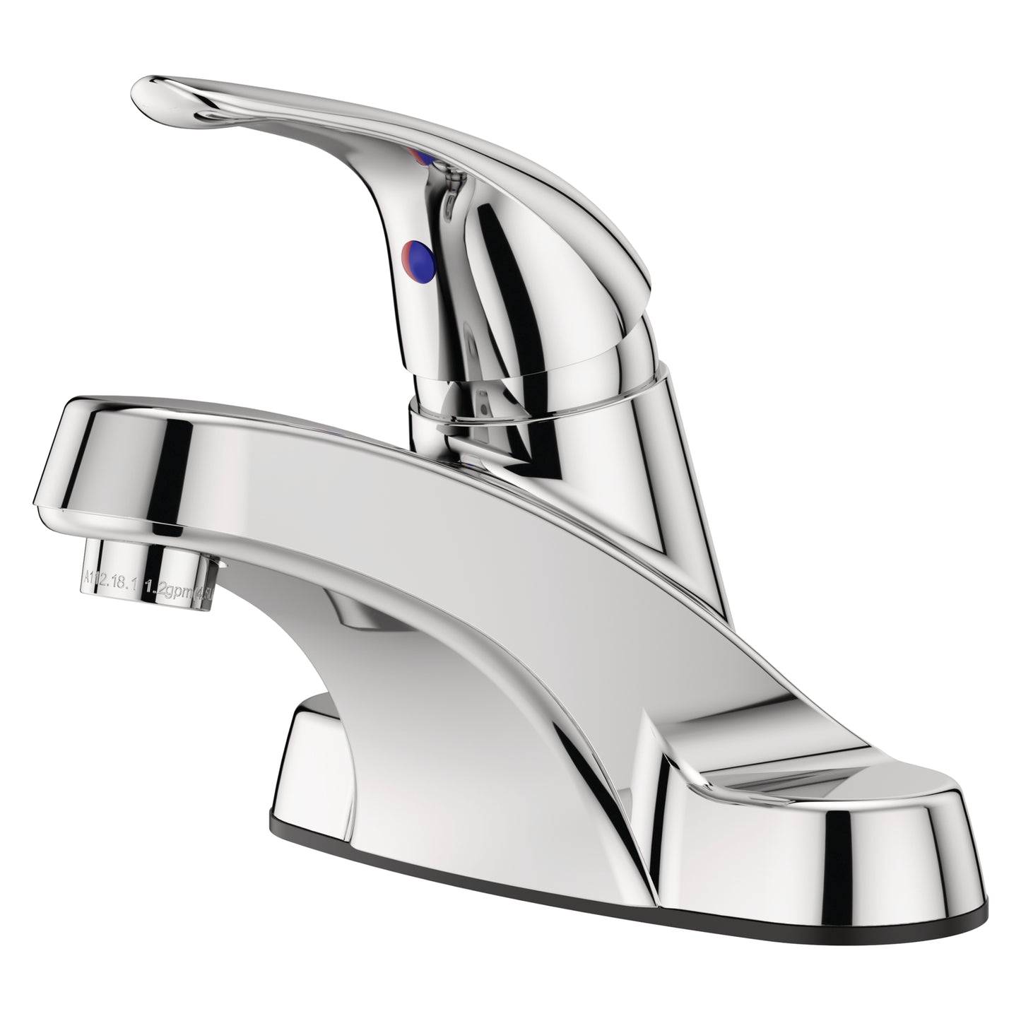 1 Handle 4" Centerset Bathroom Faucet, 1.2 GPM Flow.