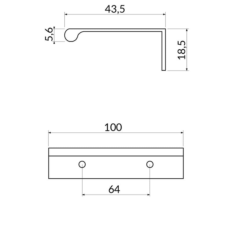 Handle R4583 64mm.