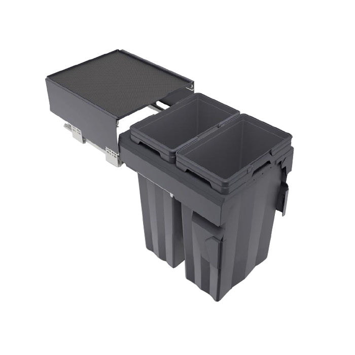 Poubelle coulissante MaxBin 18 po. 66L 2 bacs anthracite