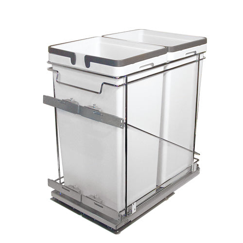 Poubelle coulissante Vibo Kombi 18 po. 100L 2 bacs gris
