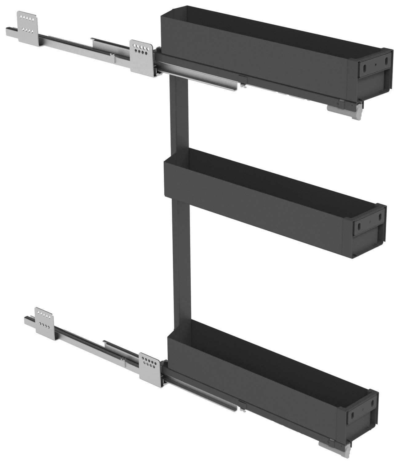 Coulissant étroit Sige 8'' 3 tablettes, anthracite