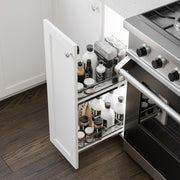 Galaxy narrow pull-out 8'' 2 shelves, white/chrome.