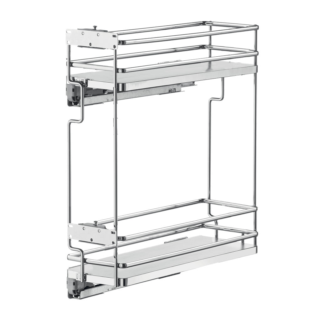 Galaxy narrow pull-out 8'' 2 shelves, white/chrome.